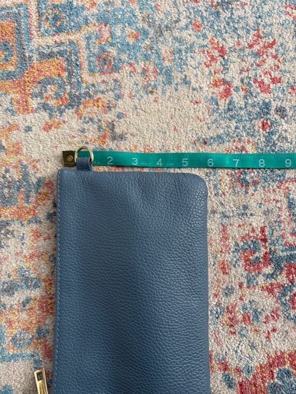 Light blue pebbled leather clutch/wristlet/crossbody - Picture 4 of 7